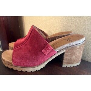 Zodiac Lissa Block Red Suede Slides 8.5